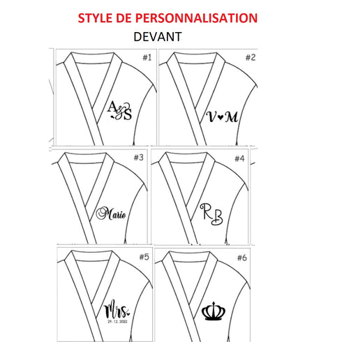 Peignoir Personnalisé Satin et Pantoufles