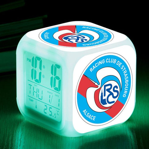réveil alarme led football cadeau enfant homme fan RACING CLUB STRASBOURG