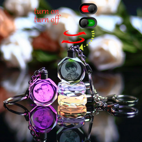 Porte-clés cristal lumineux personnalisé