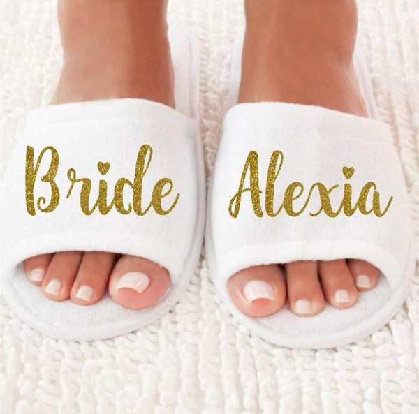 pantoufle mariée chausson mariage bride personnalisé prénom