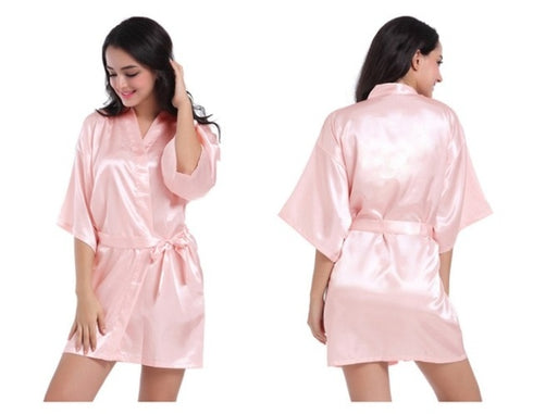 Peignoir Personnalisé Satin et Pantoufles