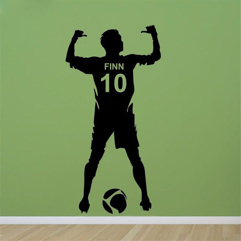 Sticker mural joueur de foot personnalisable - TenStickers